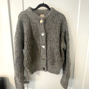 Alpaca wool fluffy cardigan